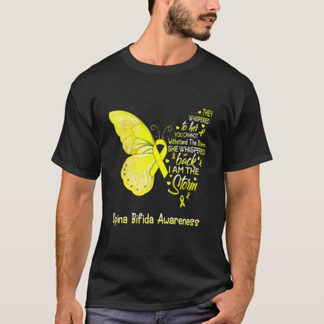 I Am The Storm Spina Bifida Awareness Butterfly T-Shirt (Front)