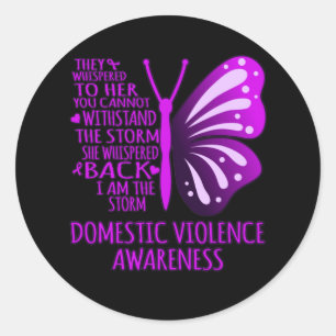 I Am The Storm Support Domestic Violence Awareness Classic Round Sticker