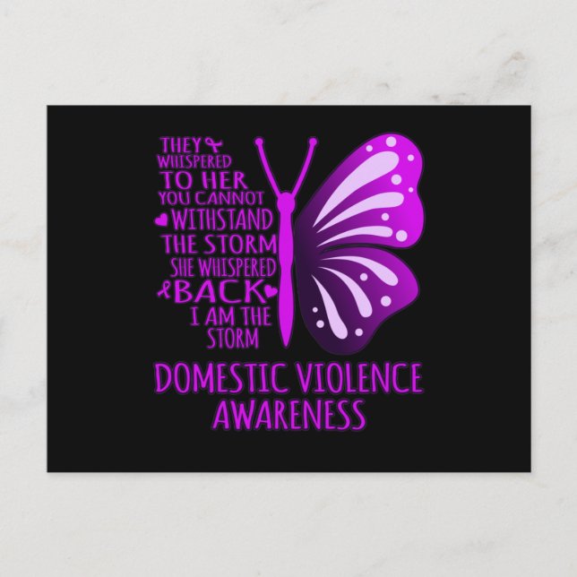 I Am The Storm Support Domestic Violence Awareness Postcard (Front)
