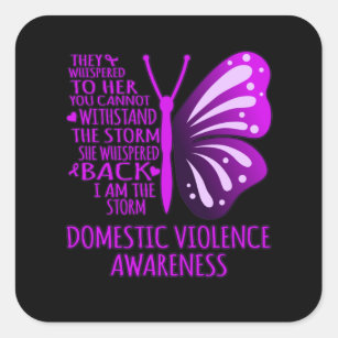 I Am The Storm Support Domestic Violence Awareness Square Sticker