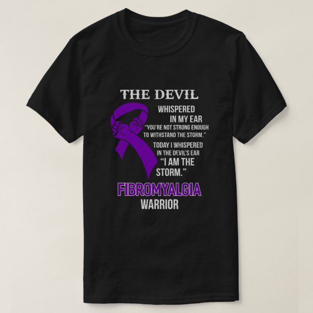 I Am The Storm Support Fibromyalgia Awareness Warr T-Shirt (Design Front)
