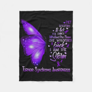 I Am The Storm Turner Syndrome Awareness Butterfly Fleece Blanket