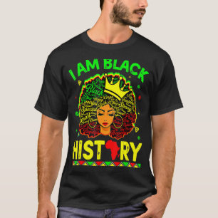 I Am The Strong African Queen Girls Black History  T-Shirt