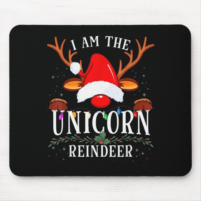 I Am The Unicorn Reindeer Christmas Family  Mouse Pad (Front)