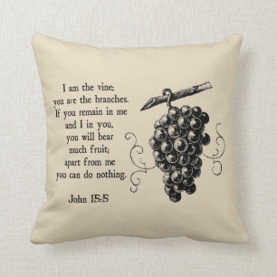 I Am The Vine Christian Decorative Throw Pillow