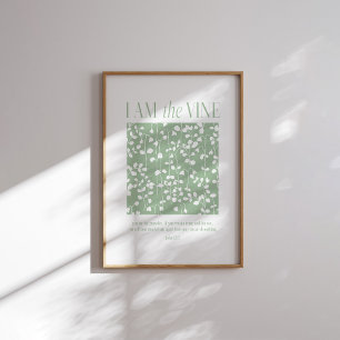 I Am the Vine Christian Poster Jean 15:5 Écriture