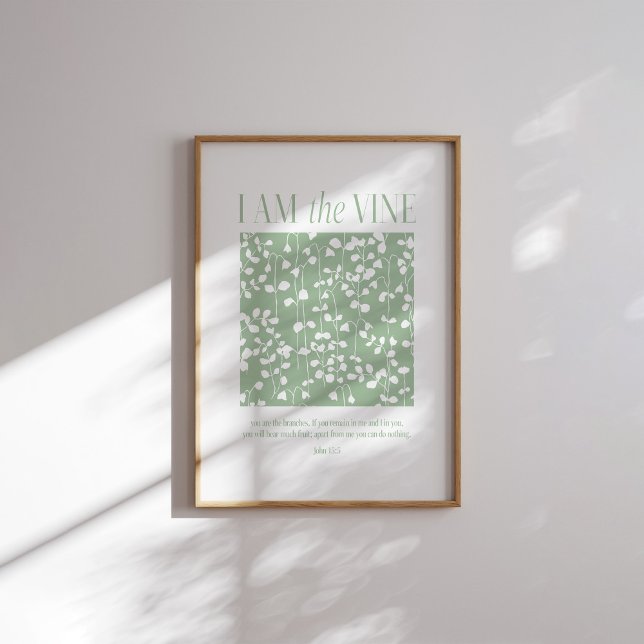 I Am the Vine Christian Poster Jean 15:5 Écriture (Créateur téléchargé)