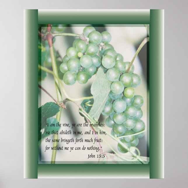 I am the Vine Scripture art Poster (Front)