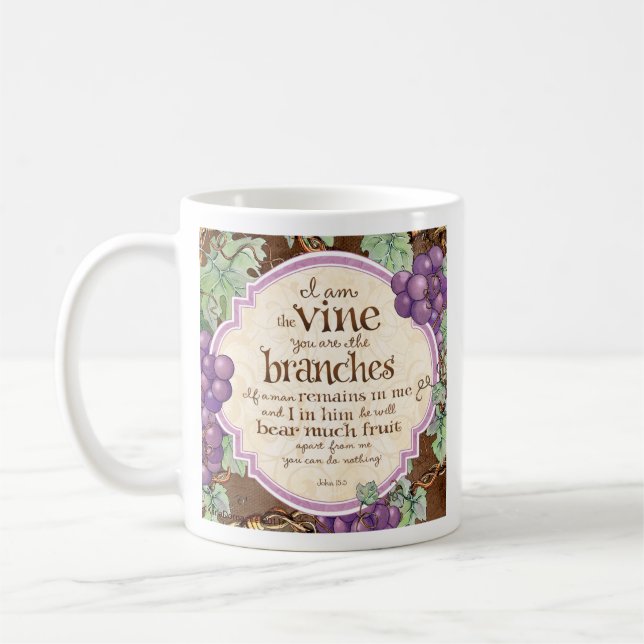 I Am the Vine Scripture Mug (Left)