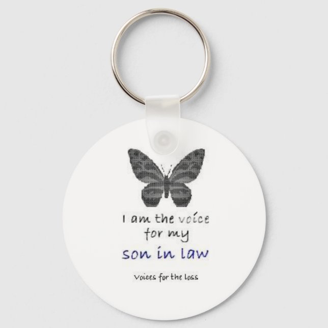 I am the Voice for my Son in law Keychain (Front)
