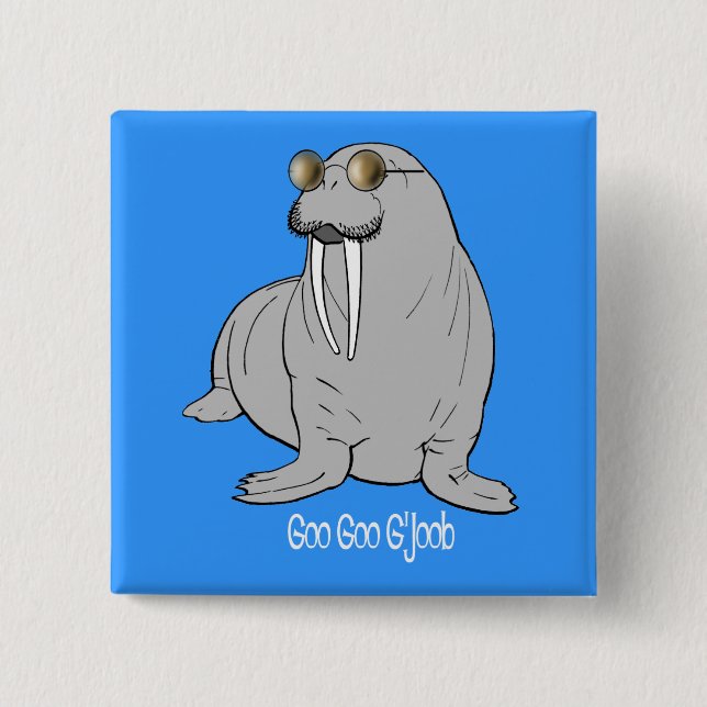 I am the Walrus 2 Inch Square Button (Front)
