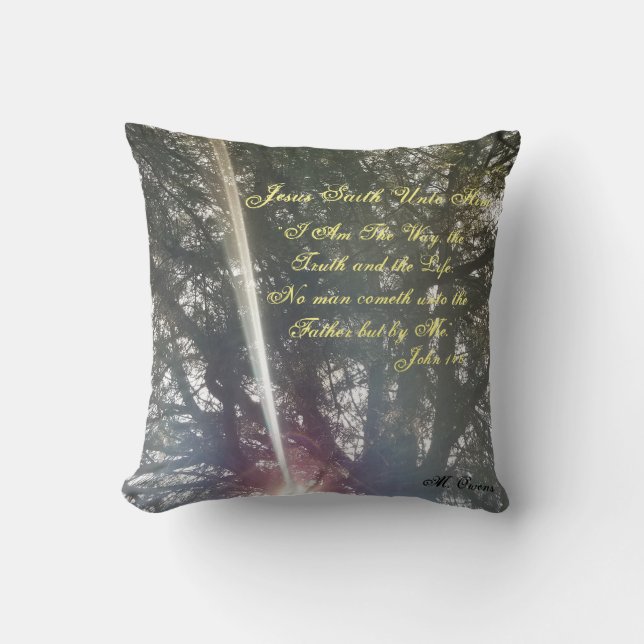 "I Am The Way" Nature Throw Pillow (Front)