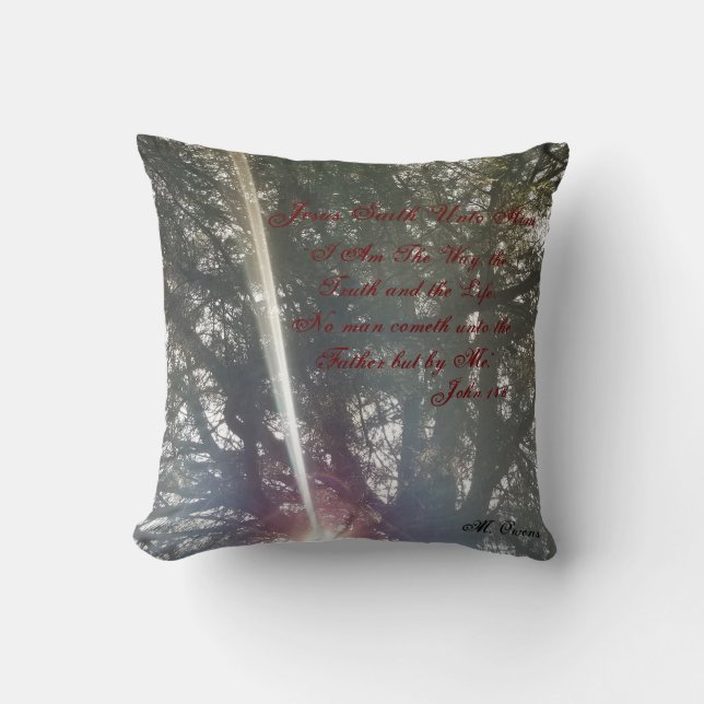 "I Am The Way" Nature Throw Pillow (Front)