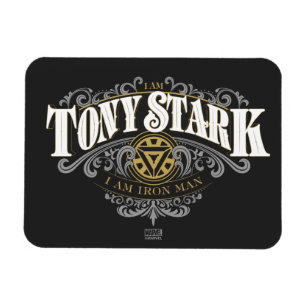I Am Tony Stark, I Am Iron Man Ornate Graphic Magnet
