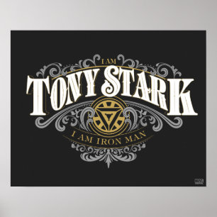 I Am Tony Stark, I Am Iron Man Ornate Graphic Poster