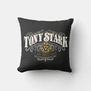 I Am Tony Stark, I Am Iron Man Ornate Graphic Throw Pillow