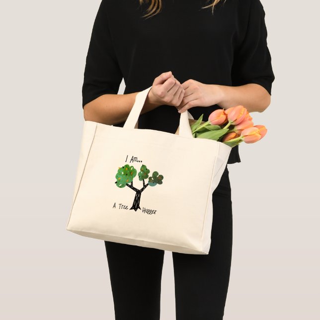 I Am Tree Hugger Quote Green Cool Mini Tote Bag (Front (Product))