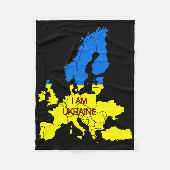 I Am Ukraine  Fleece Blanket (Front)