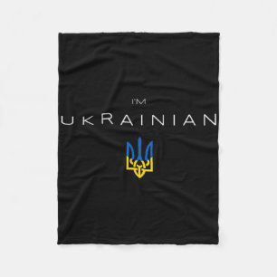I Am Ukrainian - I Am From Ukraine Trident Flag 1 Fleece Blanket