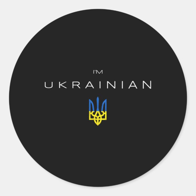 I Am Ukrainian I Am From Ukraine Trident Flag Trid Classic Round Sticker (Front)