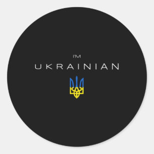 I Am Ukrainian I Am From Ukraine Trident Flag Trid Classic Round Sticker