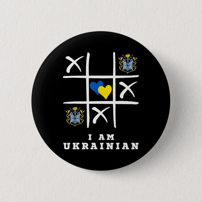 I Am Ukrainian Protect Ukraine Ukraine Support  2 Inch Round Button (Front)