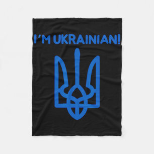 I Am Ukrainian Ukraine Coat Of Arms Ukrainian Powe Fleece Blanket