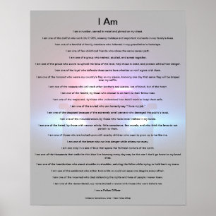 I AM (un officier de police) Poème - Poster