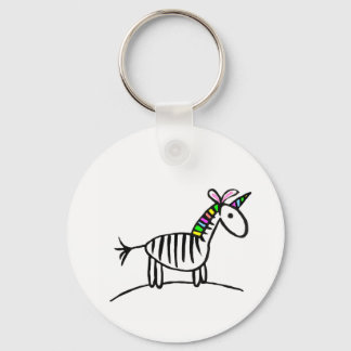 I am Unicorn zebra keychain