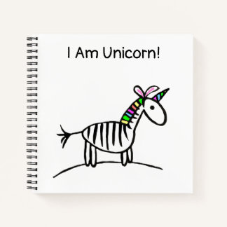 I am Unicorn Zebra notebook