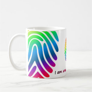 I Am Unique and Special – Rainbow Fingerprint Coffee Mug