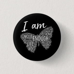 I Am Unique Strong Law of Attraction Positive Affi 1 Inch Round Button