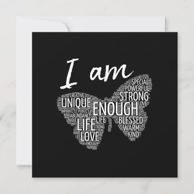 I Am Unique Strong Law of Attraction Positive Affi Invitation (Front)