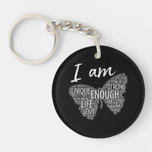 I Am Unique Strong Law of Attraction Positive Affi Keychain