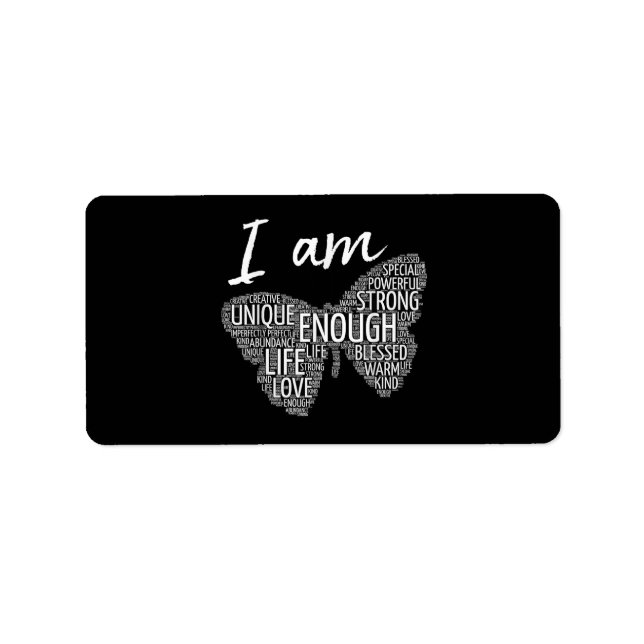 I Am Unique Strong Law of Attraction Positive Affi Label (Front)