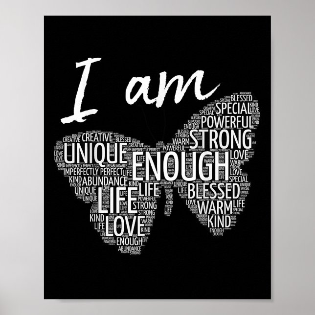 I Am Unique Strong Law of Attraction Positive Affi Poster (Front)
