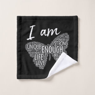 I Am Unique Strong Law of Attraction Positive Affi Wash Cloth