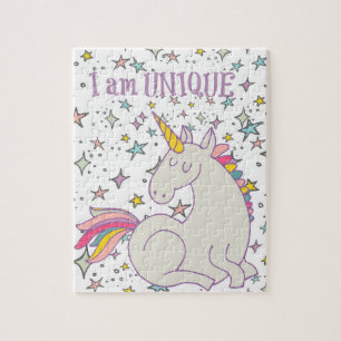 I am UNIQUE - Unicorn Design Puzzle 8" x 10"