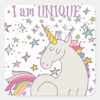 I am UNIQUE - Unicorn & Stars Stickers