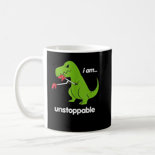 I am unstoppable T Rex Dinosaur Dino Cool Cute Hum Coffee Mug (Left)