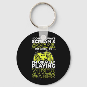 I Am Usually Playing Video Games Keychain