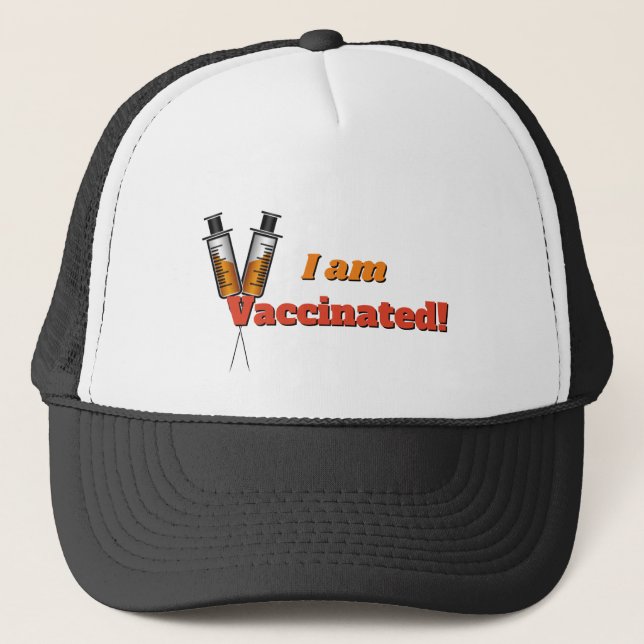 I am Vaccinated! 💉 Trucker Hat (Front)