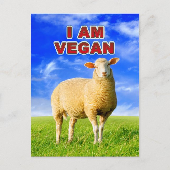 I AM VEGAN POSTCARD (Front)