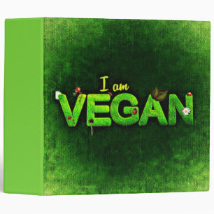 I Am Vegan Written With A Grassy Nature Texture Binder