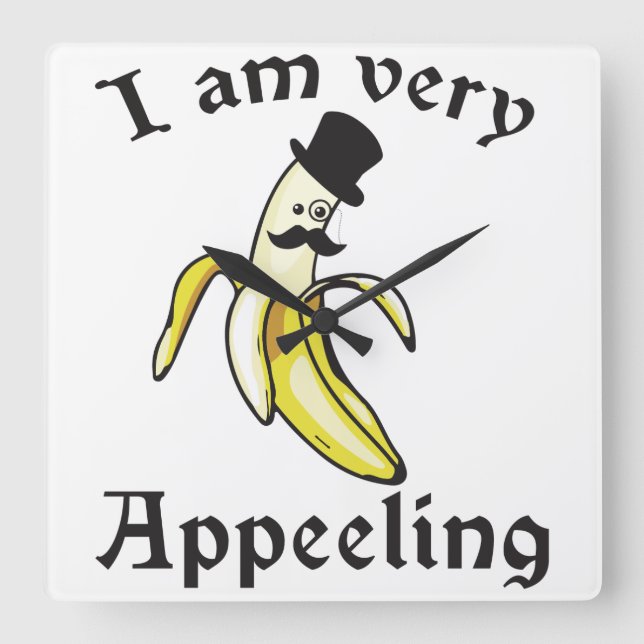 I am very Appealing - Banana Pun Square Wall Clock (Front)