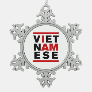 I AM VIETNAMESE SNOWFLAKE PEWTER CHRISTMAS ORNAMENT