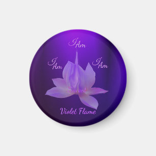 I Am Violet Flame With Lotus Magnet