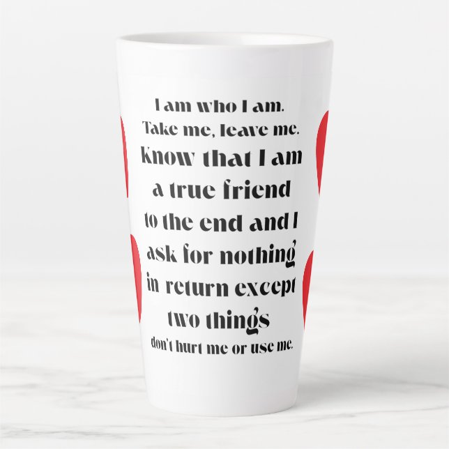 I Am Who I am collection. Latte Mug (Front)