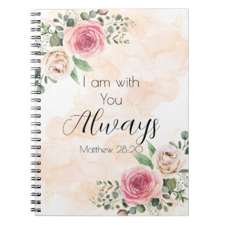 I am with You Always Watercolor Roses  Notebook