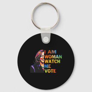 I Am Woman Watch Me Kamala Harris Waltz 24 Madam P Keychain